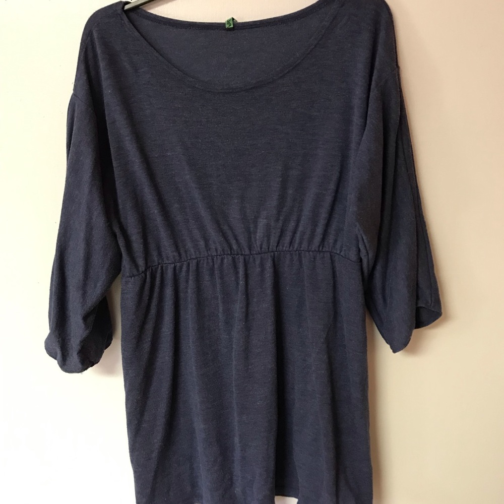 Blue sweater dress